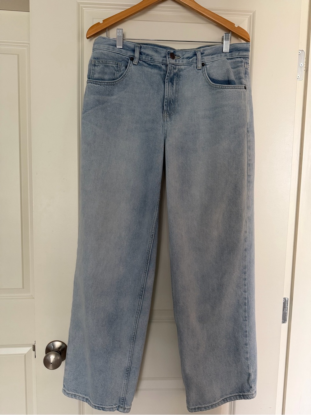 Topshop Pale Blue Wide-Leg Jeans